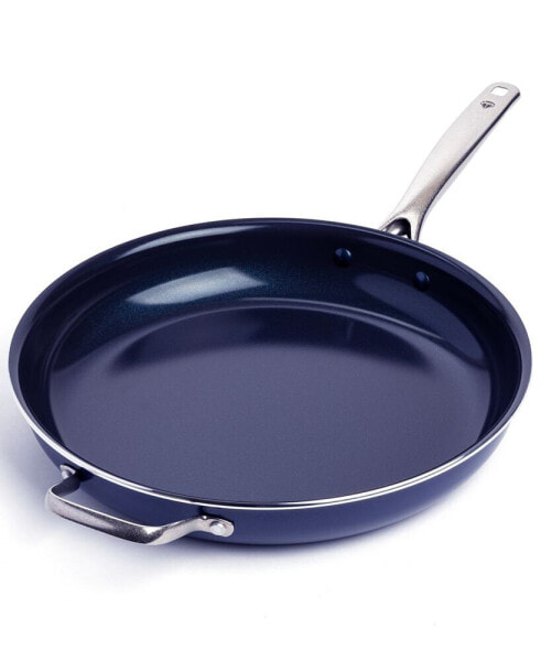 Family Feast Diamond-Infused Ceramic Nonstick 14" Frying Pan with Helper Handle