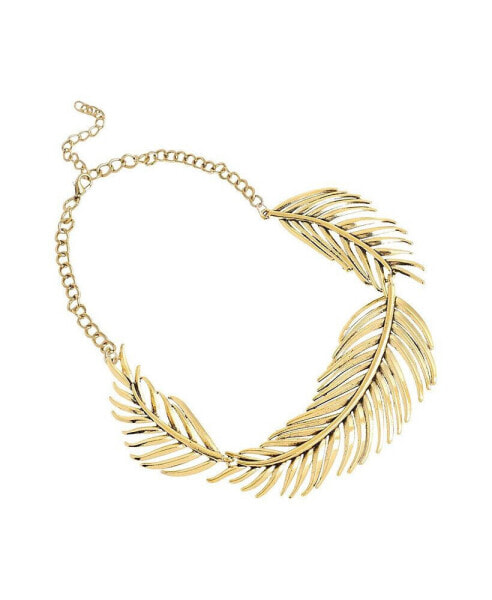 Women's Green Leaf Collar Necklace