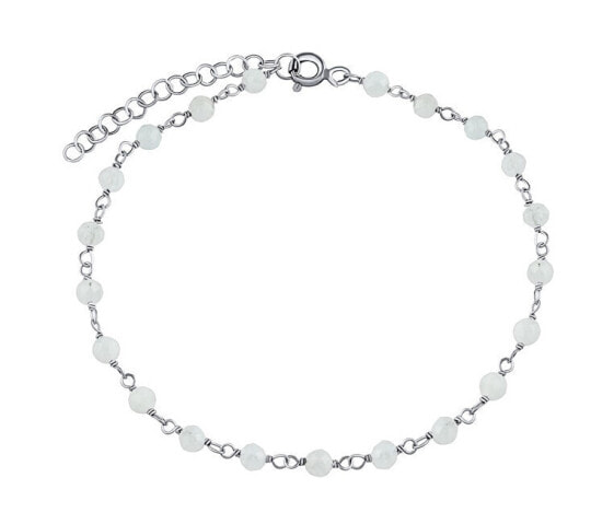 Silver Bracelet with Genuine Arika Moonstone 3mm INS1002BMS