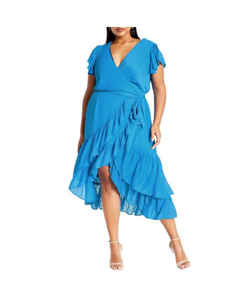 Plus Size Midi Frill Dee Tiered Dress