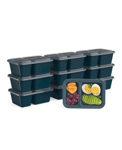 Prep 2-Compartment Snack Container Set, 20 Pieces