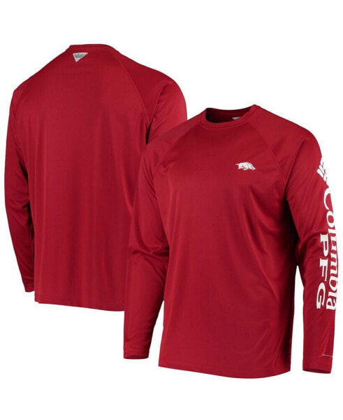 Men's PFG Cardinal Arkansas Razorbacks Terminal Tackle Omni-Shade Long Sleeve T-shirt