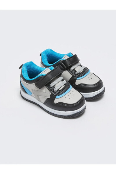 Renk Bloklu Cırt Cırtlı Erkek Bebek Spor Ayakkabı