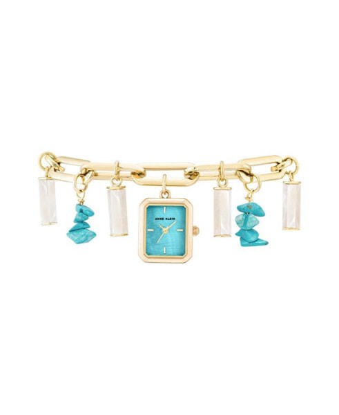 Часы Anne Klein Gold Tone Turquoise Charm