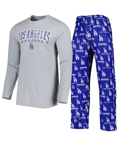 Пижама Concepts Sport мужская Роял, серый комплект спальных топов и брюк Los Angeles Dodgers
