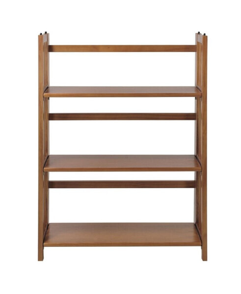 3-Shelf Folding Stackable 27.5" Wide Bookcase