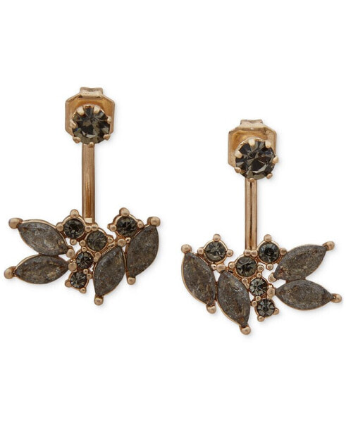 Gold-Tone Pavé & Crackled Stone Floater Earrings