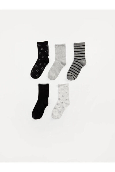 Desenli Kadın Soket Çorap 5'li Paket