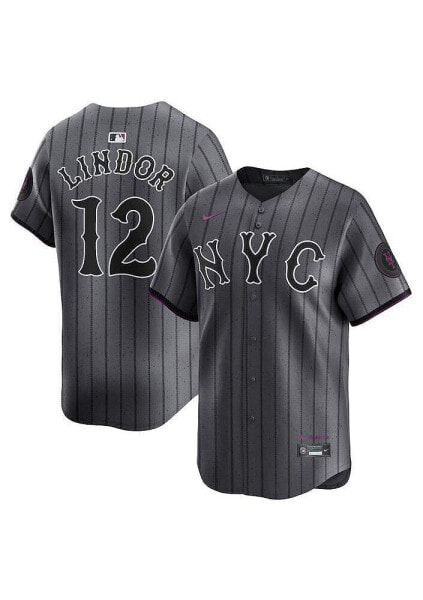 Men's Graphite Francisco Lindor New York Mets 2024 City Connect Limited Player Jersey