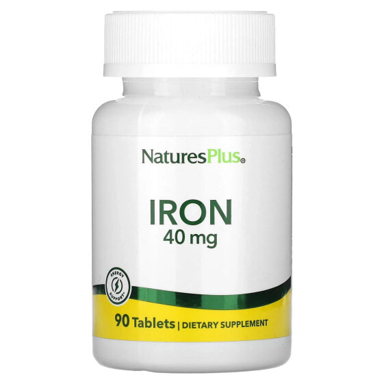 Железо, NaturesPlus, 40 мг, 90 таблеток