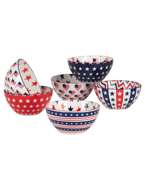 Patriotic Set of 6 Bowls