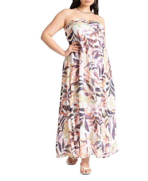 Plus Size Strapless Cover Up Maxi Dress - Aurora