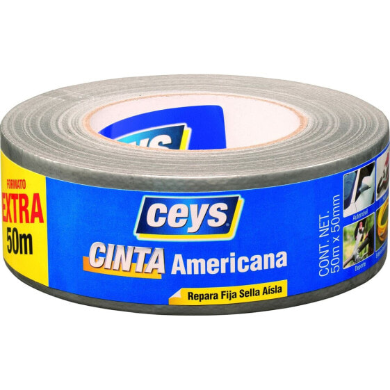 Американская лента Ceys Серебристый (50 m x 50 mm)
