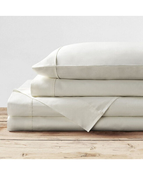400 Thread Count Solid Cotton Sateen Sheet Set, Twin