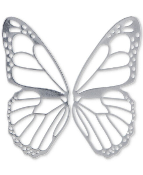 Silver-Tone Butterfly Wing Earrings