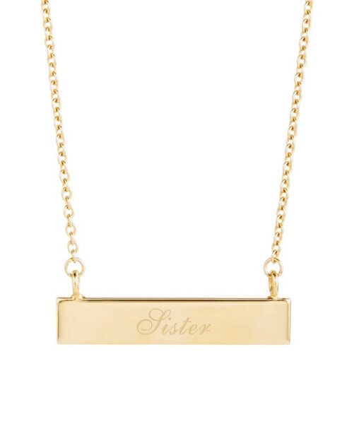 14K Gold Plated Sister Bar Necklace
