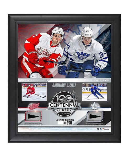 2017 NHL Centennial Classic Detroit Red Wings vs. Toronto Maple Leafs Framed 15" x 17" Match-Up Collage with Pieces of Game-Used Puck