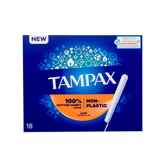 Tampax Non-Plastic Super Plus 18 St. tampon für Frauen Tampon mit Applikator 18 St.