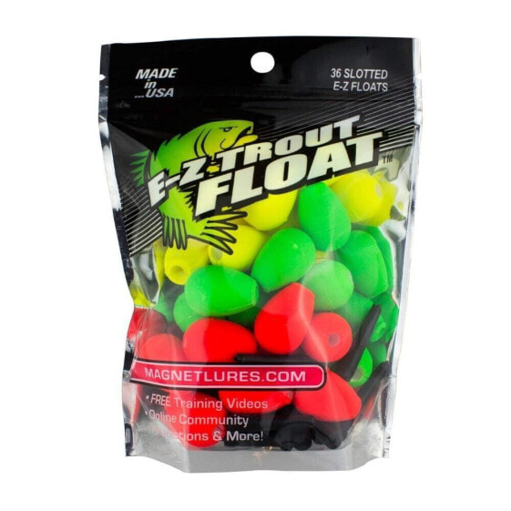 Leland 36 Slotted Bobber E-Z Trout Floats Green, Red, Yellow (87666)