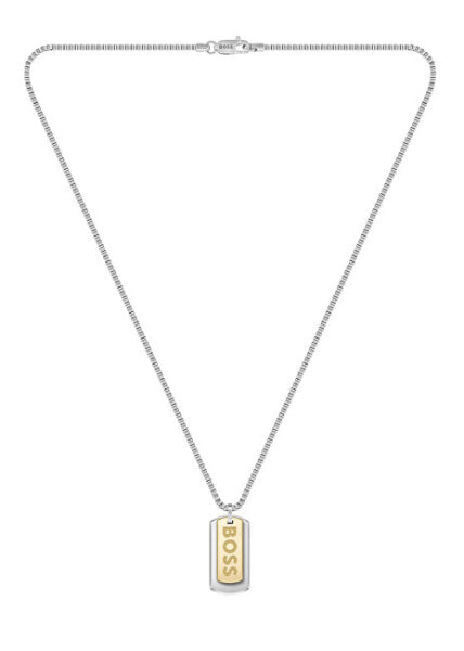 Men´s bicolor necklace Dog tags Devon 1580576