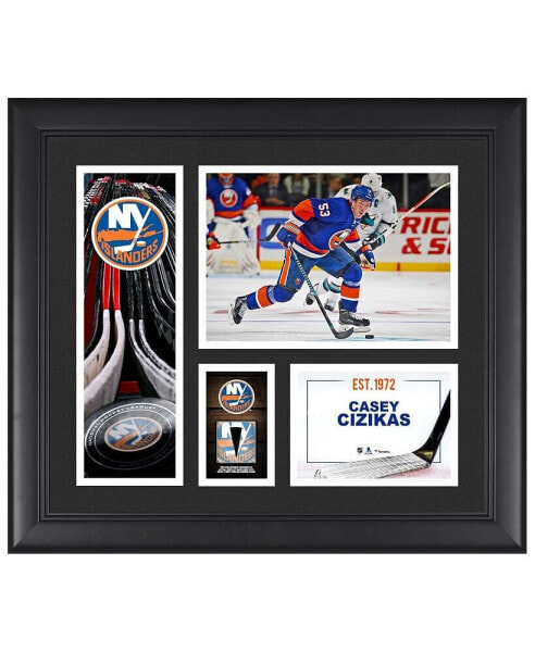 Casey Cizikas New York Islanders Framed 15" x 17" Player Collage with a Piece of Game-Used Puck