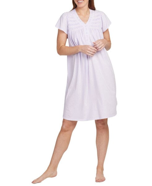 Women's Ruched Short-Sleeve Nightgown