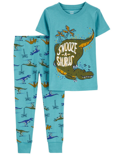 Toddler 2-Piece Dinosaur 100% Snug Fit Cotton Pajamas 2T