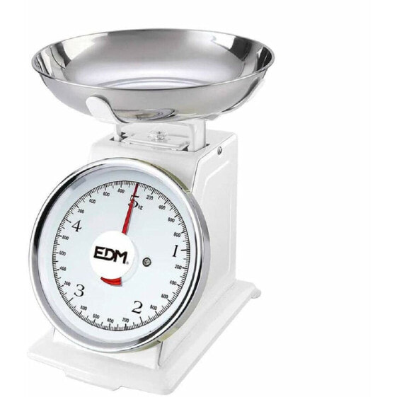 Кухонные весы аналоговые EDM ретро Белый 5 kg 20,5 x 4 cm