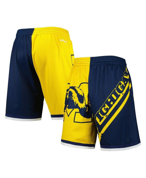 Men's Maize, Navy Michigan Wolverines Big Face 5.0 Fashion Shorts