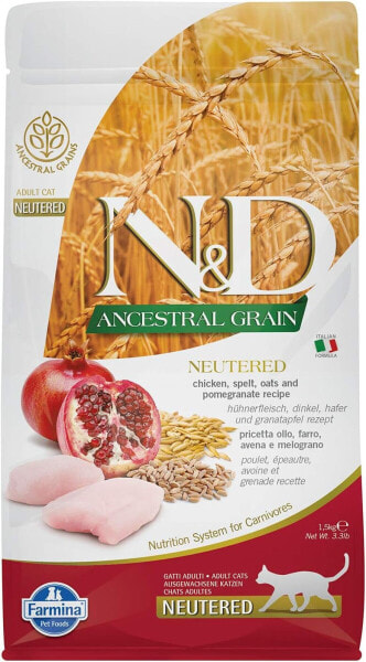 FARMINA N&D ANCESTRAL Grain CAT NEUTERED - Chicken Adult 1.5kg