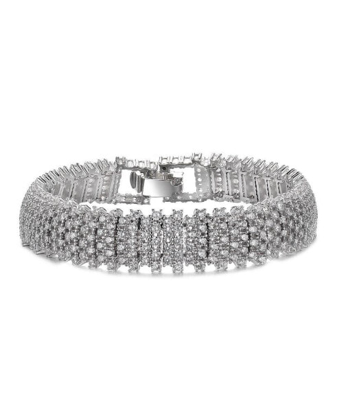 Exquisite White Gold-Plated Link Bracelet