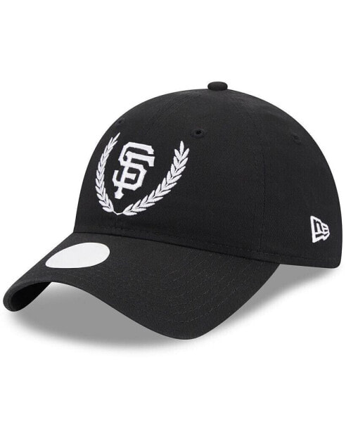 Бейсболка женская с регулируемой посадкой New Era San Francisco Giants черная с листьями 9TWENTY