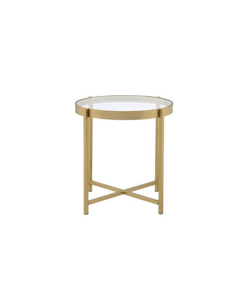 Charrot End Table, Gold Finish