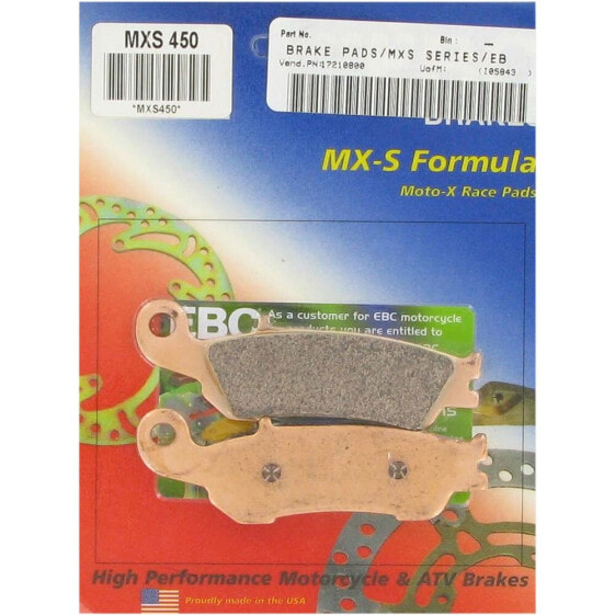 EBC Mxs-Series MXS450 Sintered Brake Pads