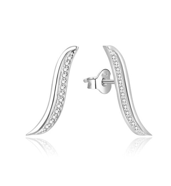 Elegant longitudinal earrings made of silver AGUP1790L