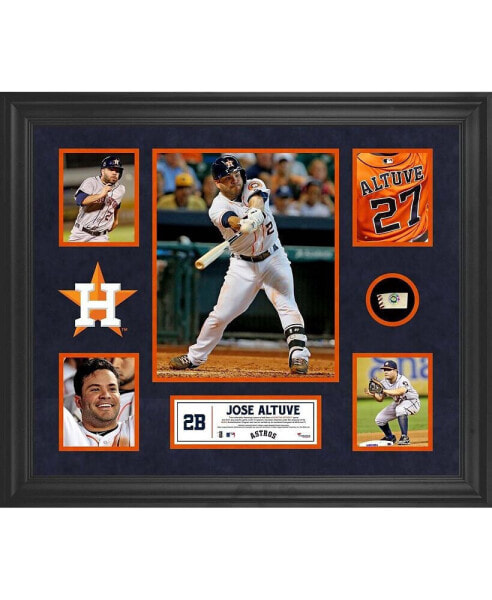 Jose Altuve Houston Astros Framed 5-Photo Collage with Piece of Game-Used Ball