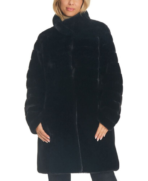 Women's Petite Faux-Fur Coat