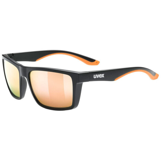 Мужские солнцезащитные очки вайфареры зеркальные черные Uvex