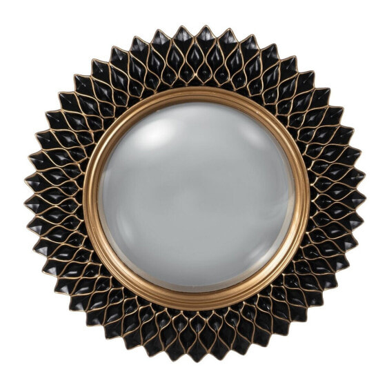Настенное зеркало Чёрный Позолоченный Смола полистоун 32 x 2,3 x 32 cm