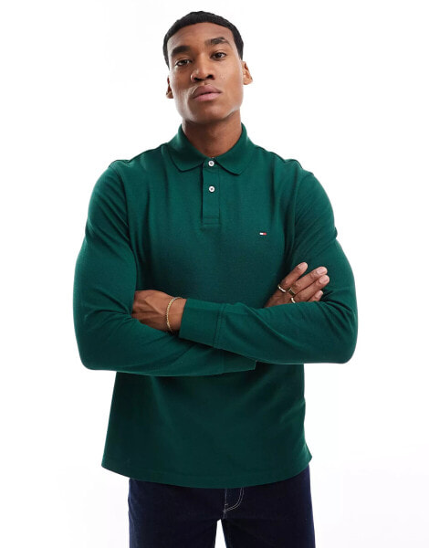 Tommy Hilfiger Long Sleeve Regular Polo Shirt in Green Blue