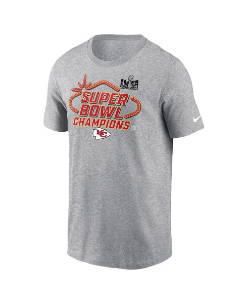 Men's Heather Charcoal Kansas City Chiefs Super Bowl LVIII Champions Locker Room Trophy Collection T-shirt