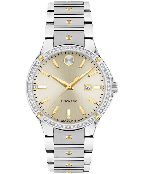 Women's Se Automatic Swiss Automatic Silver-Tone Stainless Steel Yellow PVD Bracelet Watch 33mm