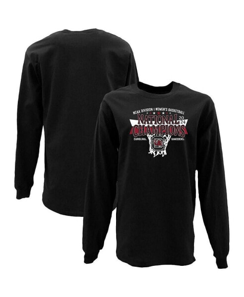 Men's and Women's Black South Carolina Gamecocks 2024 NCAA Women's Basketball National Champions Oversized Long Sleeve T-Shirt