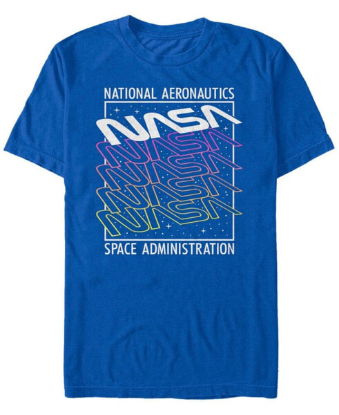 NASA Men's Neon Colors Space Administration Short Sleeve T- shirt