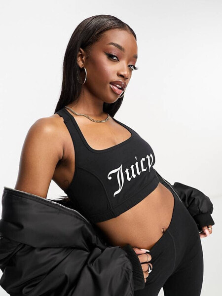 Juicy Couture co-ord active sports bra in black