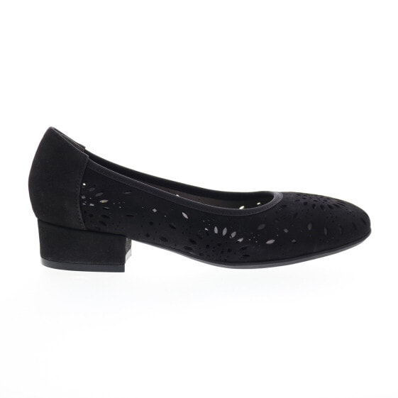 David Tate Proud Womens Black Nubuck Slip On Pumps Heels Shoes 5