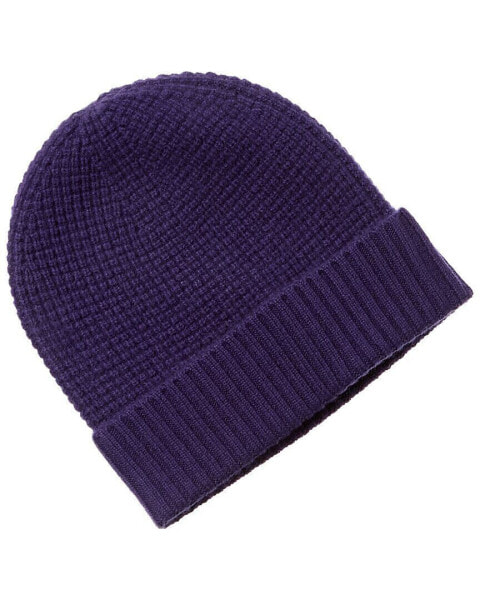 Qi Cashmere Thermal Stitch Cashmere Hat Men's Purple Os
