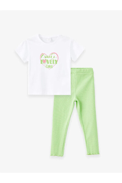 Комплект для малышей LC WAIKIKI, футболка и лосины с принтом, LCW baby 2 шт.