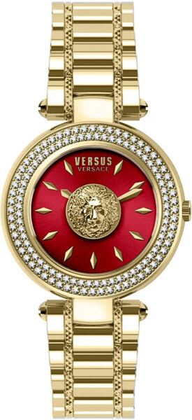 Versus Versace VSP642418 Brick Lane Damenuhr Red Dial Edelstahlband