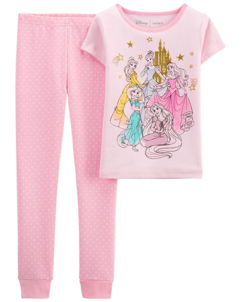 Kid 2-Piece Disney Princess 100% Snug Fit Cotton Pajamas 10